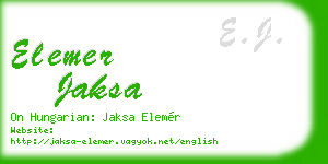 elemer jaksa business card