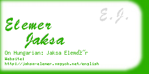 elemer jaksa business card